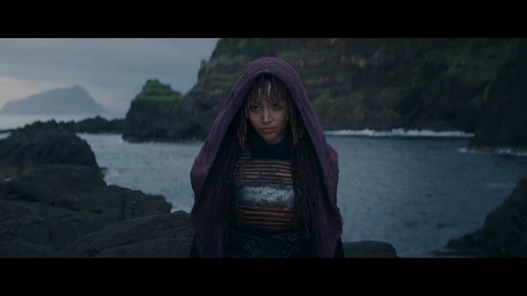 A Sith (Amandla Stenberg) pursues the Jedi in The Acolyte (2024), Disney