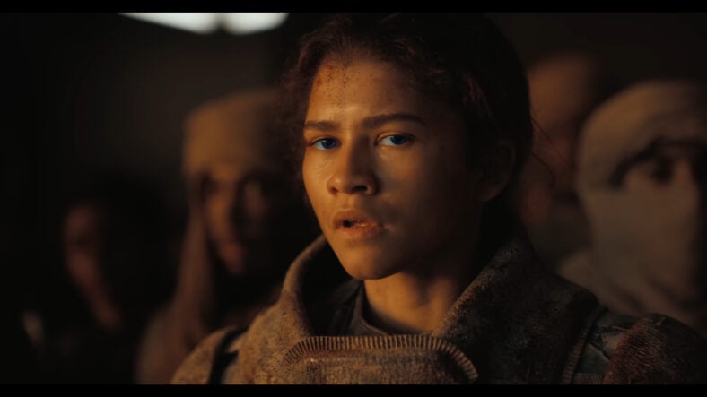 Chani (Zendaya) refuses to stand idly by while the Fremen are led to the slaughter in Dune: Part Two (2024), Legendary Pictures