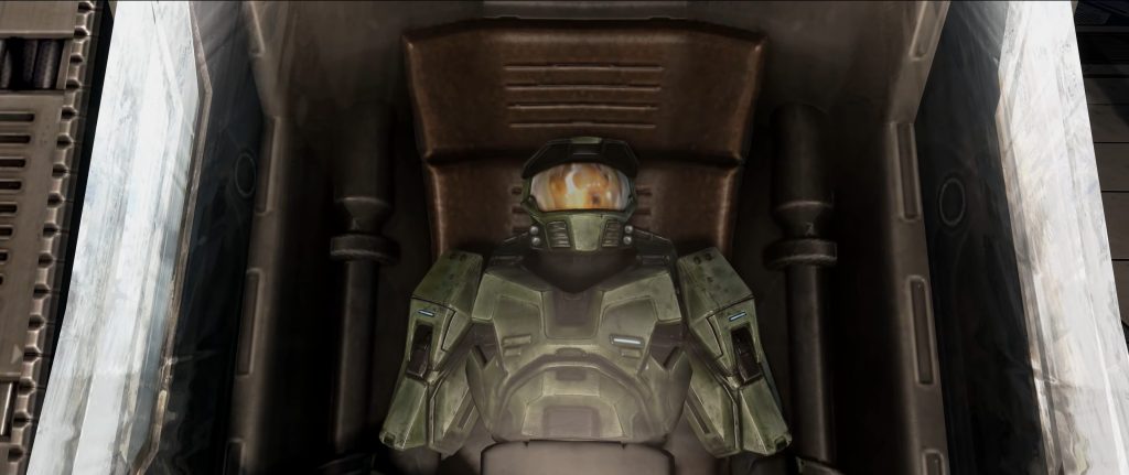 Master Chief (Steve Downes) awakens from cryosleep in Halo: Combat Evolved Anniversary (2011), Bungie