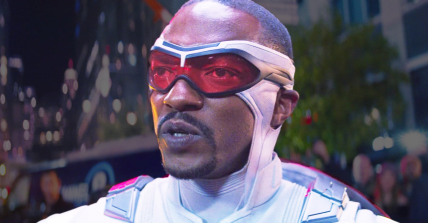 Sam Wilson (Anthony Mackie) stands in defense of the Flag-Smashers in The Falcon and the Winter Soldier Season 1 Episode 8 "One World, One People" (2023), Marvel Entertainment