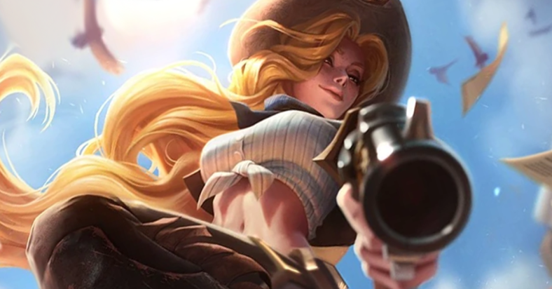 Miss Fortune (Laura Bailey) draws her six-shooter in League of Legends (2009), Riot Games