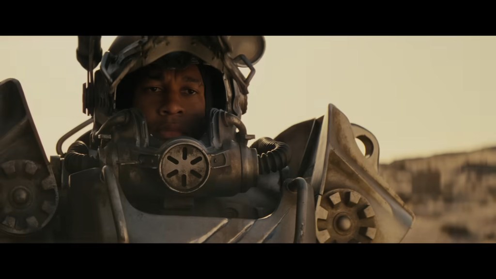 Maximus (Aaron Moten) dons his power armor in Fallout (2024), Amazon Prime Studios