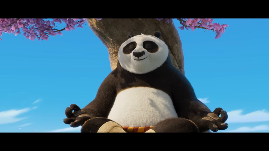 Po (Jack Black) tries to find his inner peace in Kung Fu Panda 4 (2024), Universal Pictures
