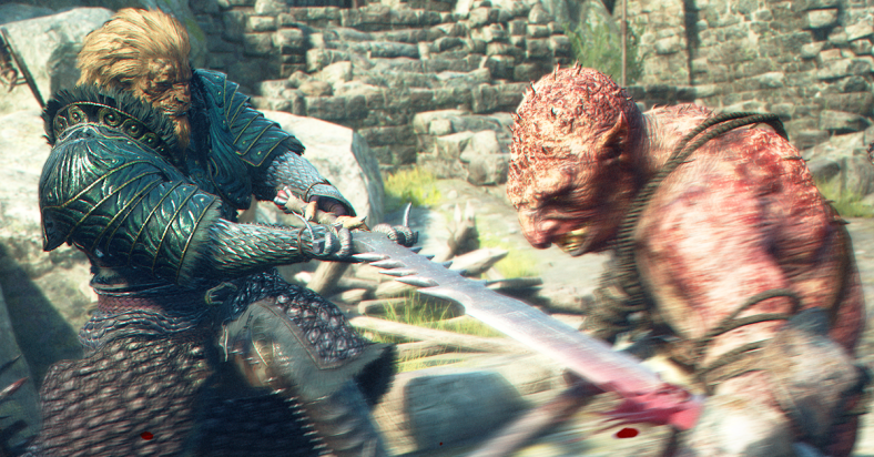 The Arisen takes a swing at a goblin in Dragon's Dogma 2 (2024), Capcom