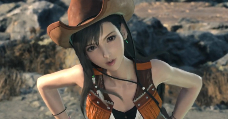 Tifa (Ayumi Ito) teases Cloud (Takahiro Sakurai) in Final Fantasy VII Rebirth (2023), Square Enix