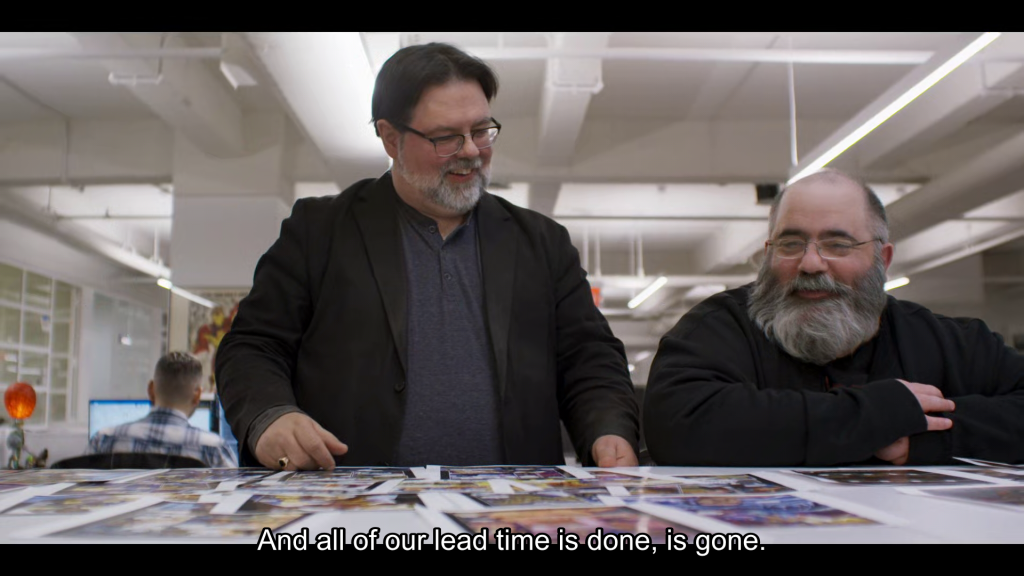Marvel Comics editor Tom Brevoort can't help but laugh in the face of his deadline frustrations with then-Spider-Man writer Dan Slott in Marvel's 616 Season 1 Episode 7 "The Marvel Method" (2020), Disney Plus