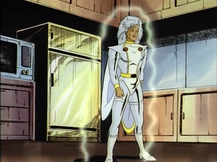 Morph (Ron Rubin) does his best Storm impression in X-Men: The Animated Series Season 2 Episode 1 "'Til Death Do Us Part, Part One" (1993), Marvel Entertainment