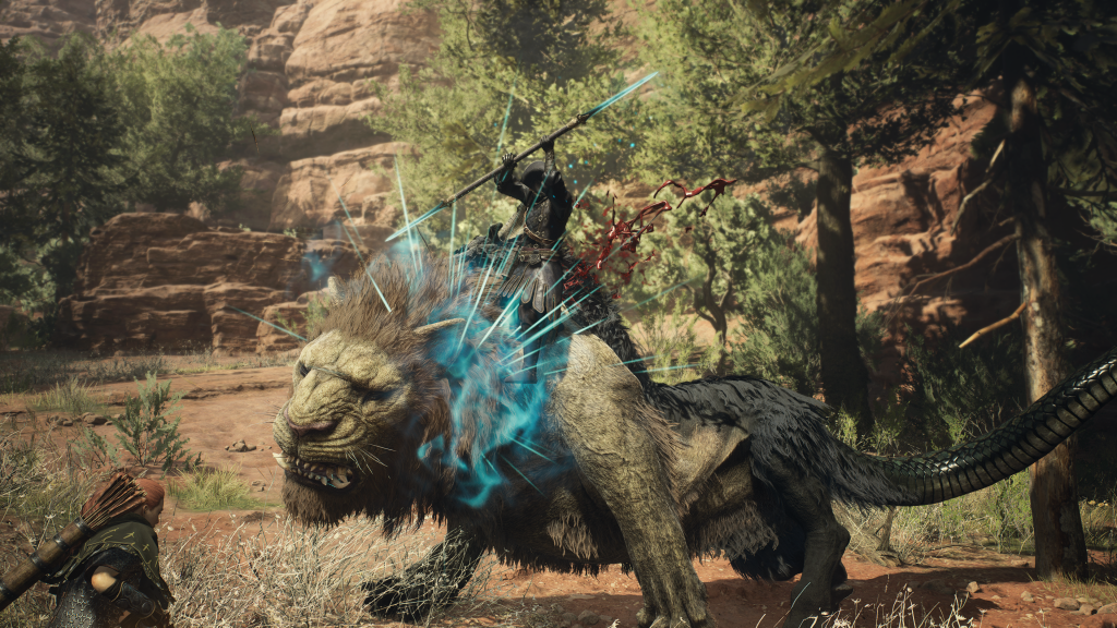 The Arisen does his best to tame a chimera in Dragon's Dogma 2 (2024), Capcom