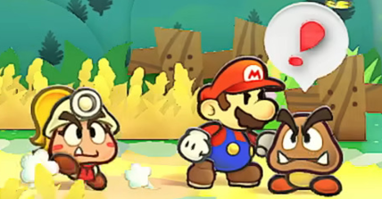 Mario defends Goombella from a Goomba in Paper Mario: The Thousand-Year Door (2024), Nintendo