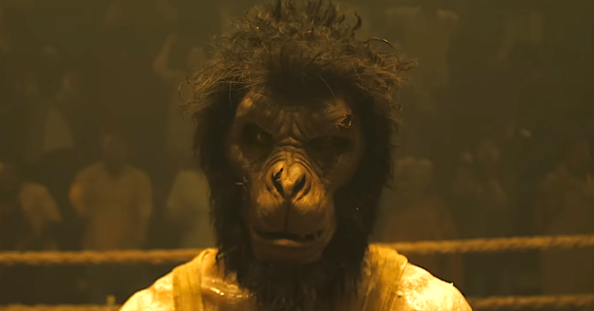 Dev Patel dons the monkey mask as Kid in Monkey Man (2024), Bron Studios