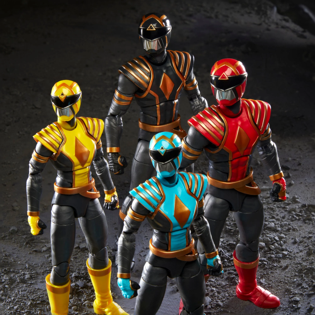 The Omega Rangers - Trini Kwan, Zack Taylor, Jason Scott, and Kiya Kyatyl - are ready to take on The Empyreal via Power Rangers Lightning Collection Omega Rangers Figures