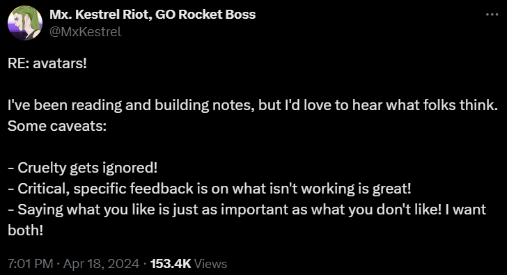 Mx. Kestrel Riot, GO Rocket Boss (@MxKestrel) on X