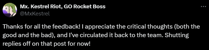 Mx. Kestrel Riot, GO Rocket Boss (@MxKestrel) on X