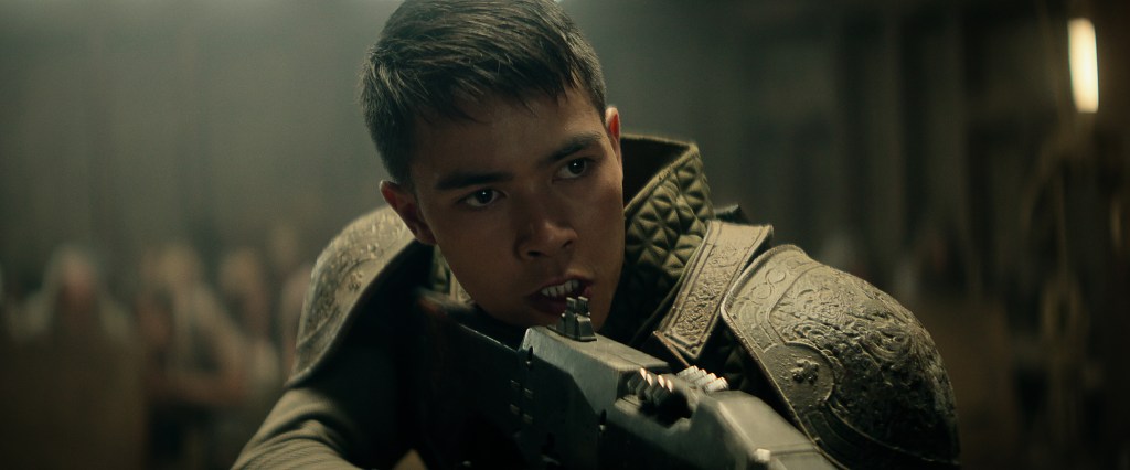 Aris (Sky Yang) prepares for a fight in Rebel Moon — Part Two: The Scargiver (2024), Netflix