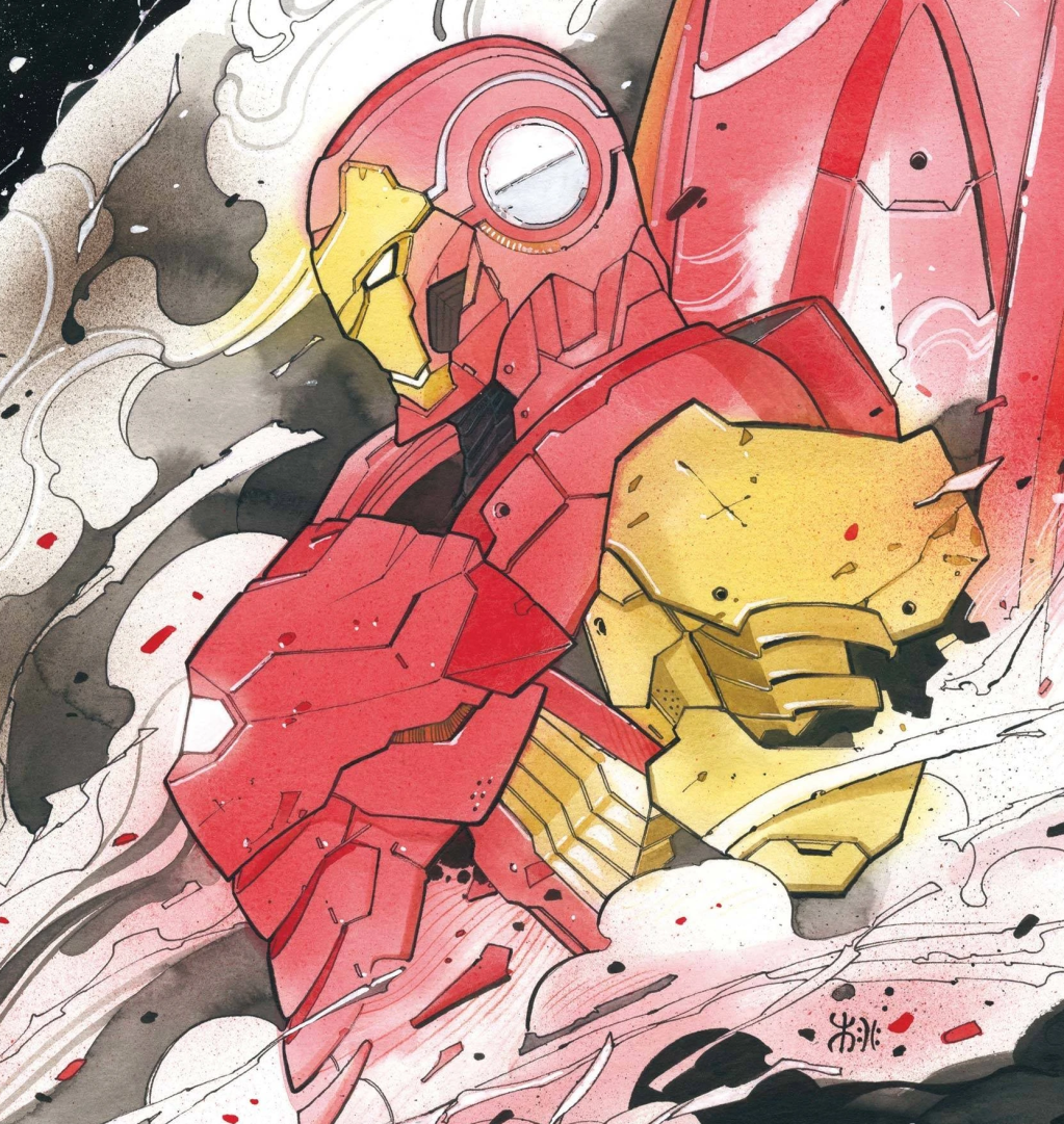 Iron Man prepares to battle it out on Peach Momoko's variant cover to Avengers: Tech-On Vol. 1 #2 (2021), Marvel Comics