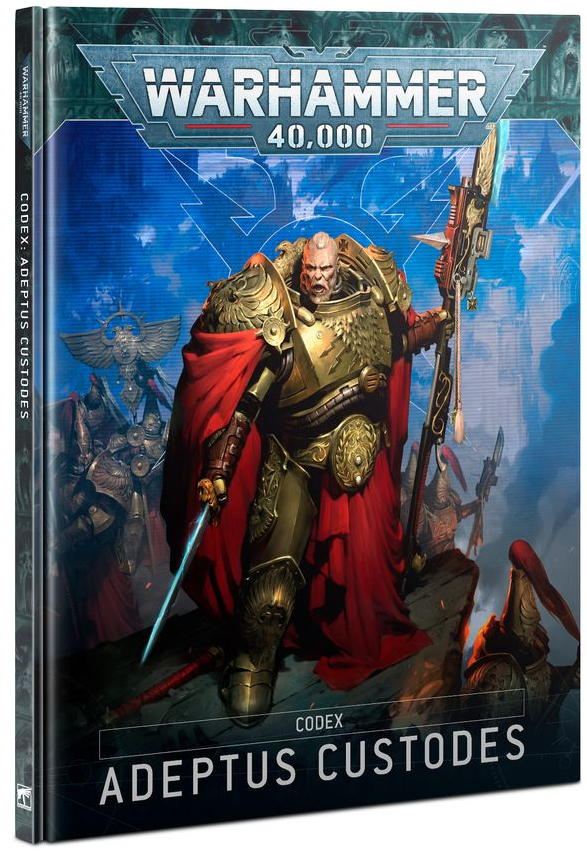 The cover to the Warhammer 40k Codex: Adeptus Custodes (2024), Games Workshop