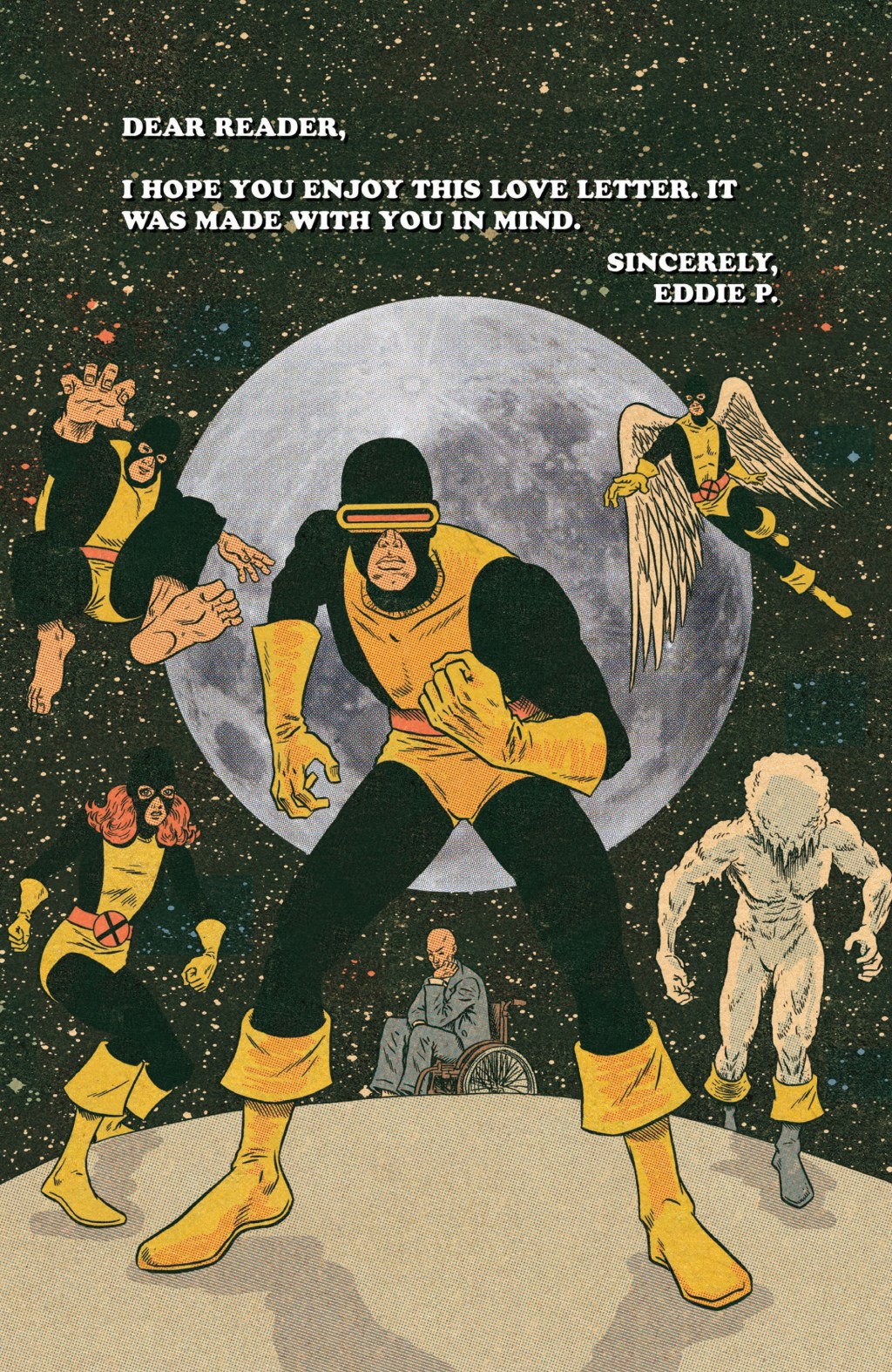 The X-Men stand assembled on Ed Piskor's key art to X-Men: Grand Design Omnibus (2020), Marvel Comics