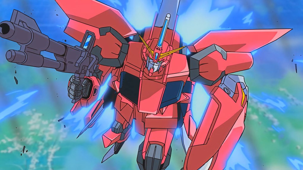 The Aegis Gundam charges forth in Mobile Suit Gundam SEED Episode 30 "Flashing Blades" (2003), Sunrise