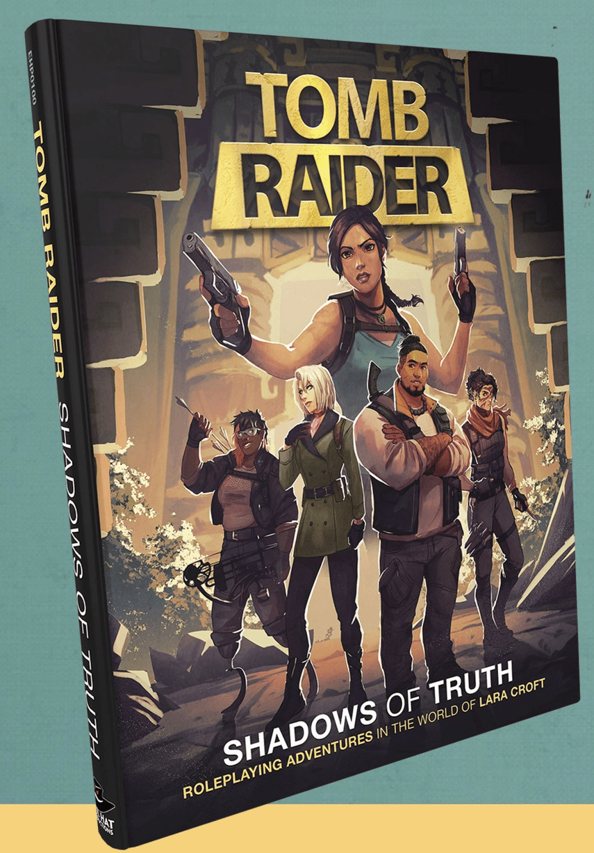 Lara Croft leads the way on the cover to Tomb Raider: Shadows of Truth (2025), Evil Hat Productions