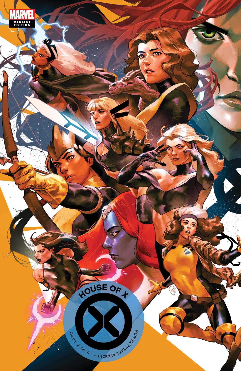 The female members of the X-Men assemble on Yasmin Putri's variant cover to House of X Vol. 1 #2 "The Uncanny Life of Moira X" (2019), Marvel Comics