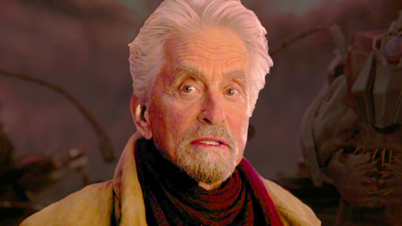 Hank Pym (Michael Douglas) introduces Scott Lang (Paul Rudd) to his army of socialist ants in Ant-Man and the Wasp: Quantumania (2023), Marvel Entertainment