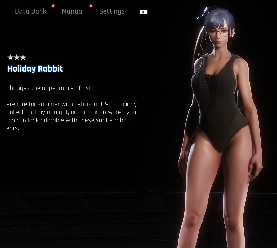 The censored version of Eve's Honey Rabbit outfit, as seen in Stellar Blade (2024), Shift Up