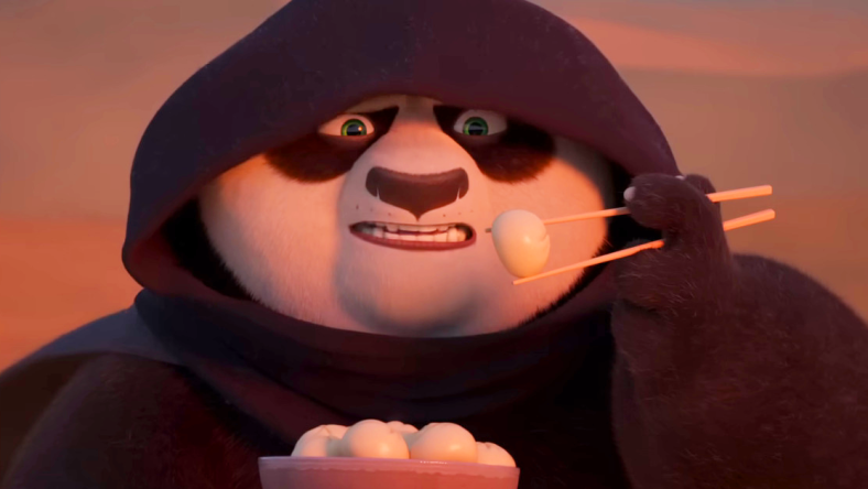 Po (Jack Black) stands ready to accept his destiny as the Muad'Dib in the 'Sand & Spice' trailer for Kung Fu Panda 4 (2024), Dreamworks
