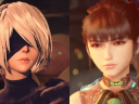 2B (Yui Ishikawa) stumbles upon a bizarre robo-religious-ritual in NieR: Automata (201), PlatinumGames / Eve (TBA) receives some battlefield reassurance from Tachy (TBA) in Stellar Blade (2024), Shift Up