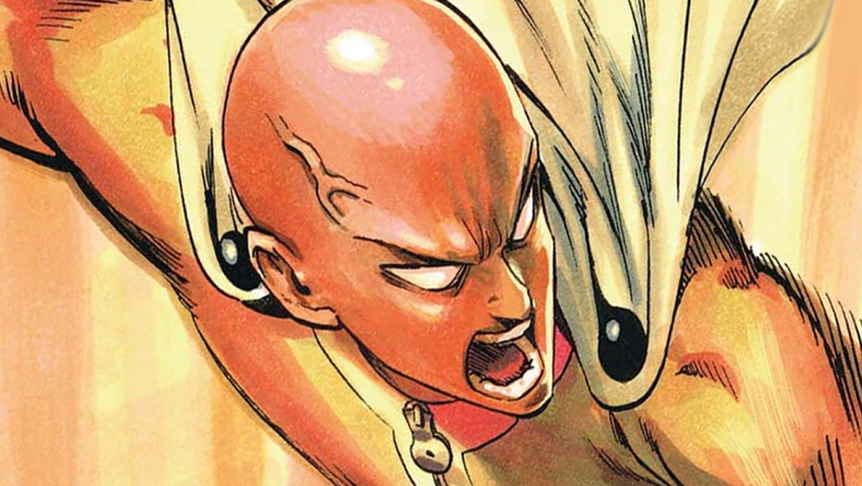Saitama breaks his controller after losing to King on Yusuke Murata's cover to One-Punch Man Vol. 8 (2015), Shueisha