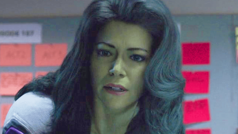 Jennifer Walters (Tatiana Maslany) has words for the series' writers in She-Hulk: Attorney at Law Season 1 Episode 9 "Whose Show Is This?" (2022), Marvel Entertainment