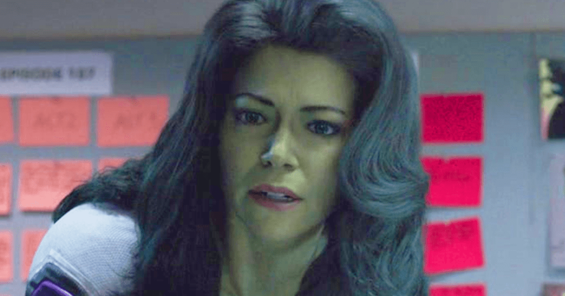 Jennifer Walters (Tatiana Maslany) has words for the series' writers in She-Hulk: Attorney at Law Season 1 Episode 9 "Whose Show Is This?" (2022), Marvel Entertainment