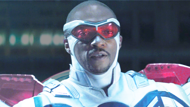 Sam Wilson (Anthony Mackie) spreads his wings in The Falcon and the Winter Soldier Season 1 Episode 8 "One World, One People" (2023), Marvel Entertainment