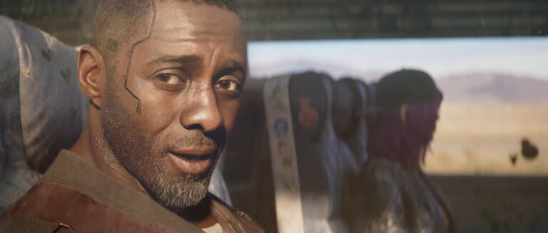 Solomon Reed (Idris Elba) makes his way into Night City in Cyberpunk 2077: Phantom Liberty (2023), CD Projekt Red