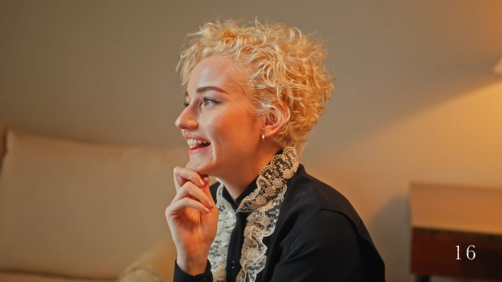 Julia Garner speaks with Gucci for their fashion interview series The 21 (2023), Gucci