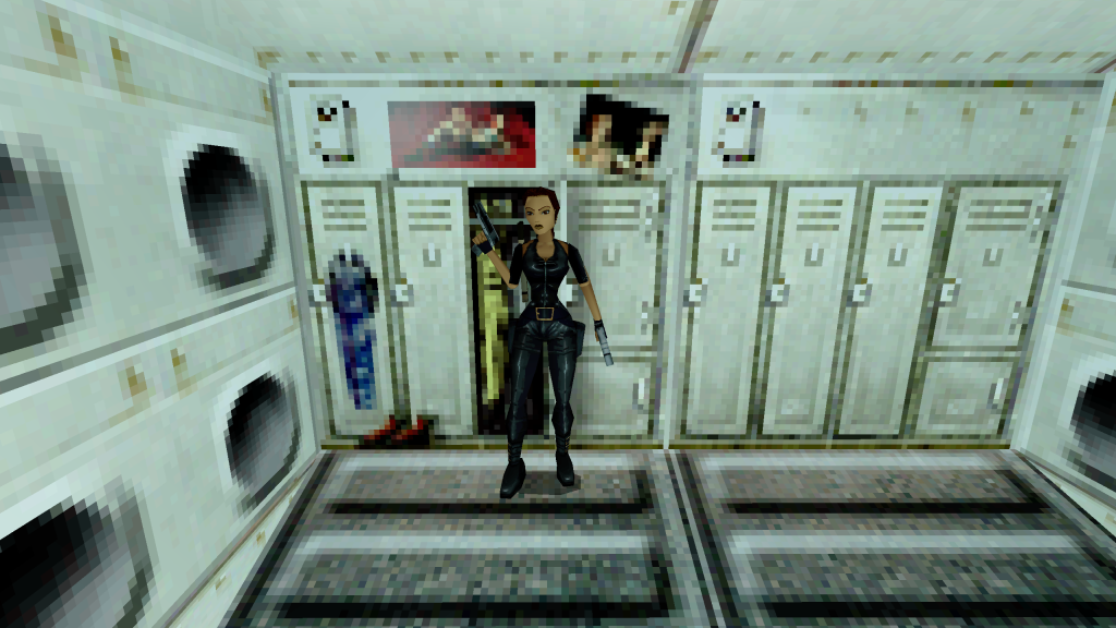 The 'original' pin-ups, as seen in the original release of Tomb Raider III: The Lost Artefact Remastered (2024), Crystal Dynamics