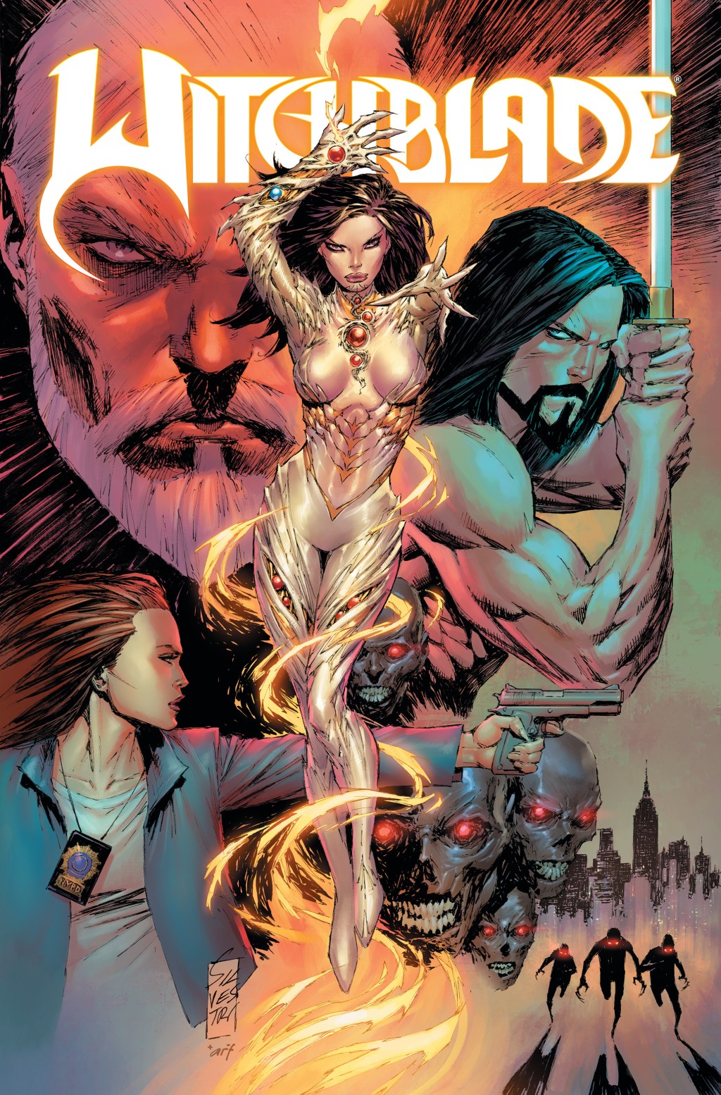 The world of Witchblade returns on Marc Silvestri and Arif Prianto's cover to Witchblade Vol. 3 #1 (2024), Top Cow