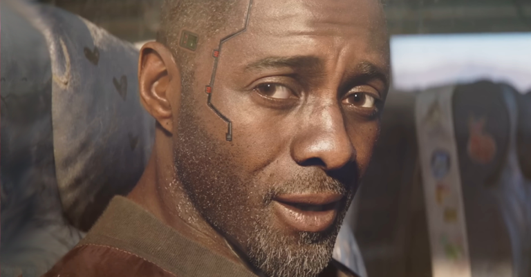 Solomon Reed (Idris Elba) makes his way into Night City in Cyberpunk 2077: Phantom Liberty (2023), CD Projekt Red