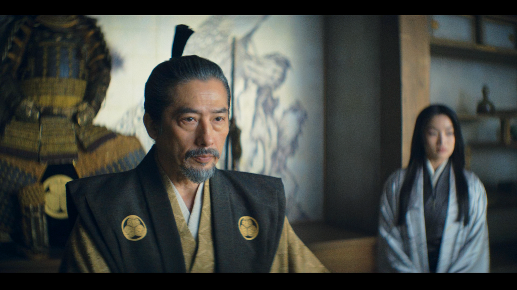 Lord Toranaga (Hiroyuki Sanada) interrogates the Anjin (Cosmo Jarvis) in Shogun Season 1 Episode 2 "Servants of Two Masters" (2024), FX