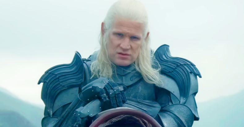 Matt Smith as Damien Targaryen riding a dragon in the Riverlands in Game of Thrones House of the Dragon season 2/HBO 2024
