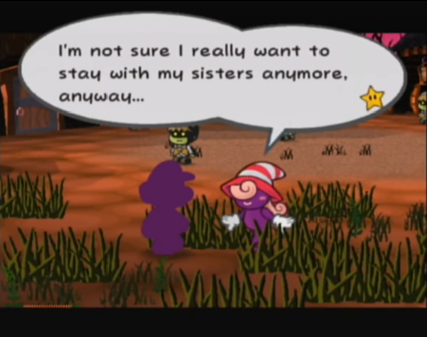 Vivian shares her woes in Paper Mario: The Thousand-Year Door (2004), Nintendo