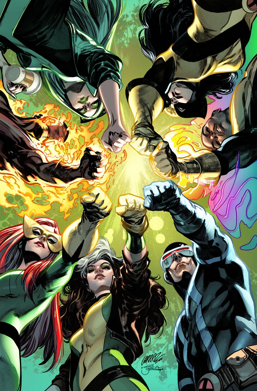 The X-Men assemble on Pepe Larraz and Marte Gracia's cover to X-men Vol. 6 #2 "Fearless, Chapter Two: Catching the Wave" (2021), Marvel Comics