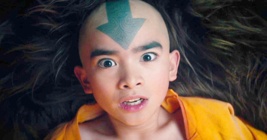 Aang (Gordon Cormier awakens from the ice in Avatar: The Last Airbender Season 1 Episode 1 "Aang" (2024), Netflix