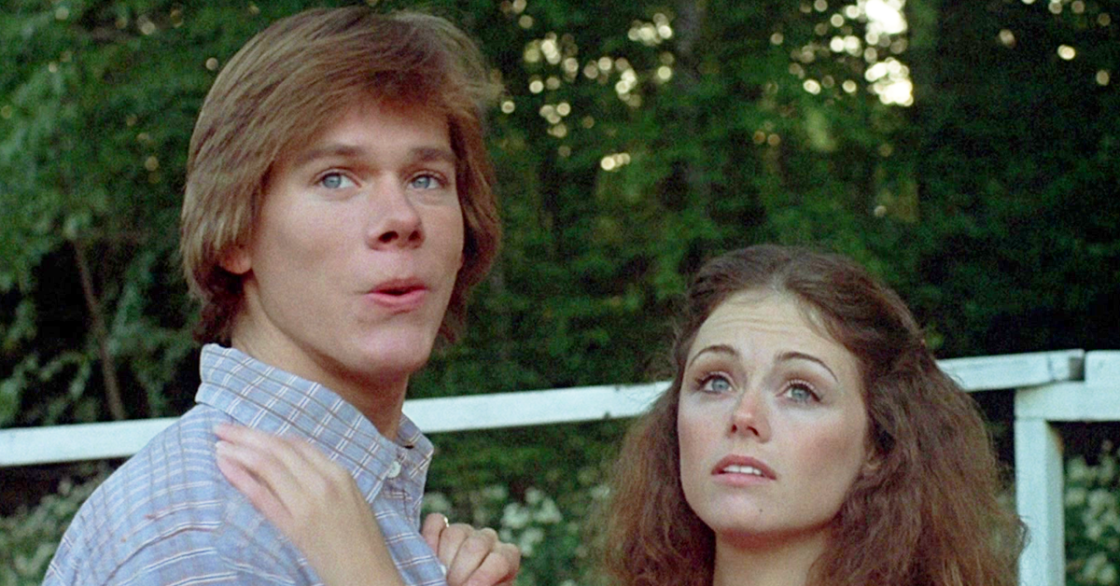 Jack (Kevin Bacon) tries to put the moves on Marcie (Jeannine Taylor) in Friday the 13th (1980), Paramount Pictures