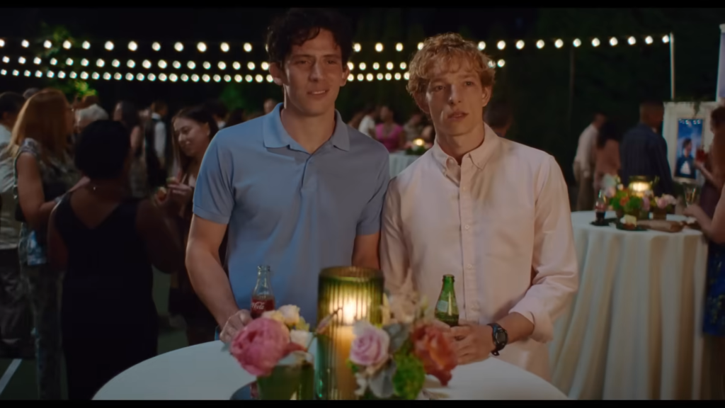 Josh O'Connor as Patrick Zweig and Mike Faist as Art Donaldson in Challengers (2024), Metro-Goldwyn-Mayer