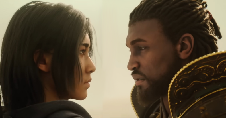 Yasuke (Tongayi Chirisa) and Naoe (Masumi Tsunoda) come to an agreement in Assassin's Creed Shadows (2024), Ubisoft