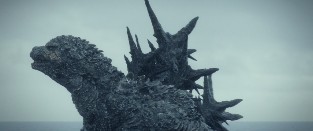 Koichi (Ryunosuke Kamiki) successfully distracts Godzilla in Godzilla Minus one (2023), Toho Co. Ltd.