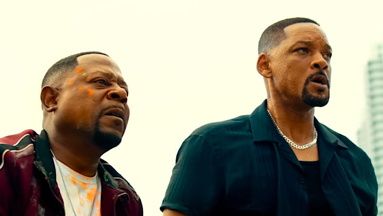 Martin Lawrence as Detective Lieutenant Marcus Miles Burnett and Will Smith as Detective Lieutenant Michael Eugene "Mike" Lowrey in Bad Boys: Ride or Die (2024), Columbia Pictures
