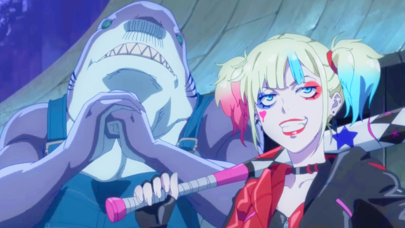 Harley Quinn (Anna Nagase) and King Shark (Subaru Kimura) are ready to brawl in Suicide Squad ISEKAI (2024), Wit Studio