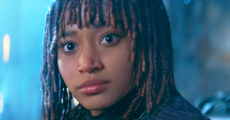 Mae (Amandla Stenberg) is on the trail of her next target in The Acolyte (2024), Disney