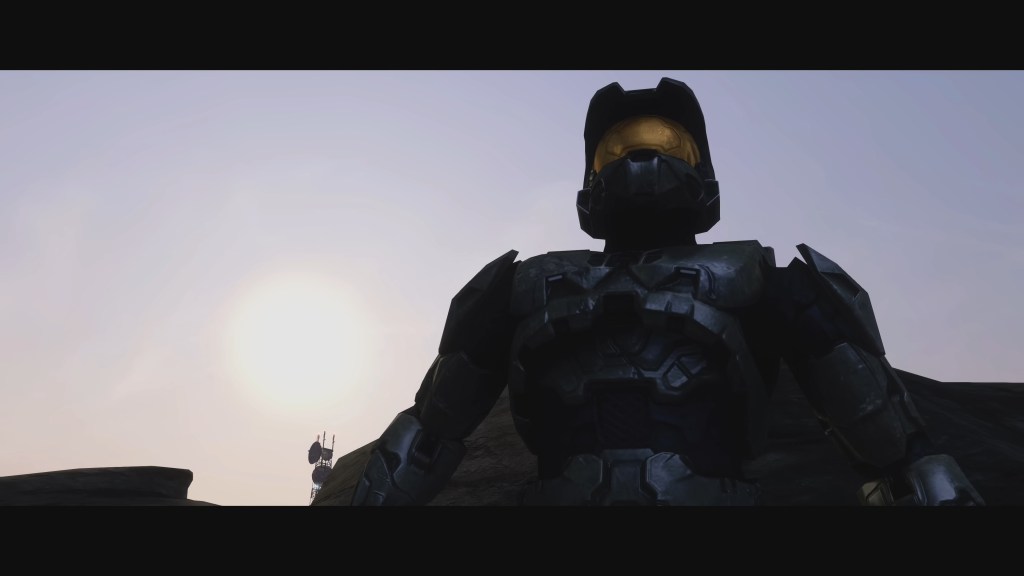 The Master Chief (Steve Downes) attempts to stop the Ark from launching in Halo 3 (2007), Bungie